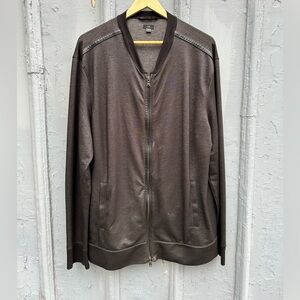 John Varvatos Grey “luxe” light pleather accented jacket, size XL